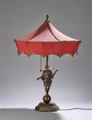 Tischlampe mit orientalischer Männerfigur aus Bronze, um 1920/30 - Jugendstil and 20th Century Arts and Crafts