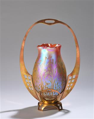Vase mit tragbarer Montierung von Argentorwerke Rust  &  Hetzel, Wien, um 1902 - Secese a umění 20. století