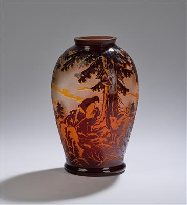 Vase mit Waldszenen, Ceskomoravské sklárny - drive (ehemals) S. Reich  &  Co., Wien, Krásno, 1935 - Jugendstil e arte applicata del XX secolo