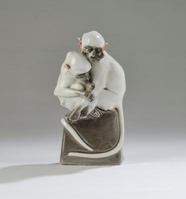 Michael Mörtl, a group of monkeys, designed in around 1905 - Jugendstil 'Animali e creature mitiche'