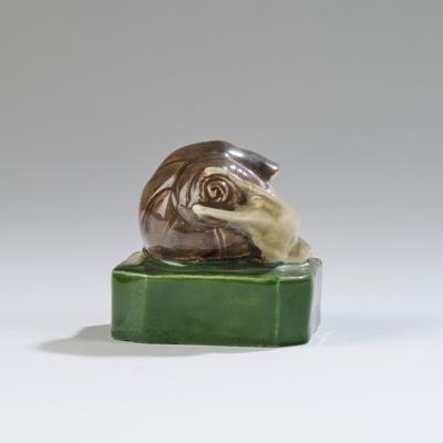 Olga Sitte, a snail with shell, Langenzersdorf, c. 1915 - Jugendstil 'Animals and mythical creatures'
