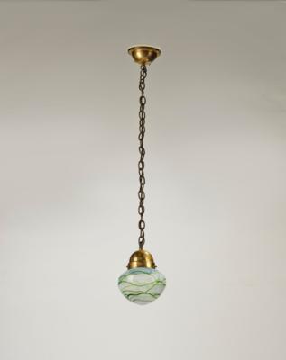 A ceiling lamp with green-white lamp shade modelled after Pallme-König & Habel, designed in around 1900 - Jugendstil e arte applicata del XX secolo