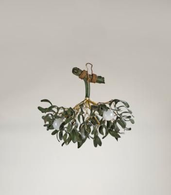 A three-light mistletoe chandelier, designed in France, c. 1900 - Jugendstil and 20th Century Arts and Crafts
