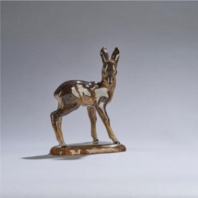 Eduard Klablena, a roe deer (original model name: 'Reh, stehend'), model number 534, Keramos, Vienna, by 1949 - Jugendstil e arte applicata del XX secolo