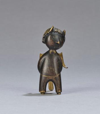 Franz Hagenauer, a child as devil: with wings, horns and club, winking with one eye (angel, "Don Camillo"), model number 9462, first executed in 1954, Werkstätte Hagenauer, Vienna - Jugendstil and 20th Century Arts and Crafts