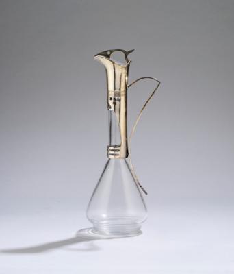 A glass carafe with a mount by Argentorwerke Rust & Hetzel, Vienna, c. 1900/10 - Jugendstil and 20th Century Arts and Crafts