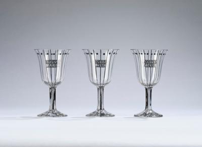 Josef Hoffmann, three liqueur glasses, war year 1914/15 - Secese a umění 20. století