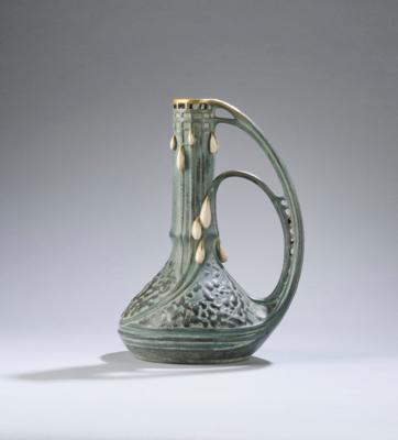 Paul Dachsel, a handled vase with drop decor, model number 2015, model 1906-07, decoration from 1906-07, executed by Kunstkeramik Paul Dachsel, Turn-Teplitz - Secese a umění 20. století