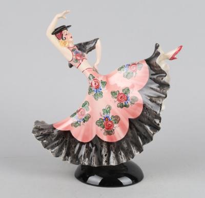 Stephan Dakon, a Spanish female dancer, model number 1400, Keramos, Vienna, as of c. 1951 - Jugendstil e arte applicata del XX secolo