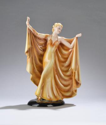 Stephan Dakon (Vienna, 1904-1997), a female dancer, model number 2033, Keramos, Vienna, by 1949 - Jugendstil and 20th Century Arts and Crafts