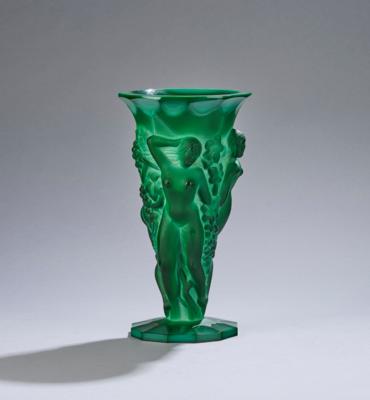 A vase, Heinrich Hoffmann or Curt Schlevogt Company, Gablonz, shape and decoration: 1932, prod. no. 1006, designed by Frantisek Pazourek - Jugendstil and 20th Century Arts and Crafts