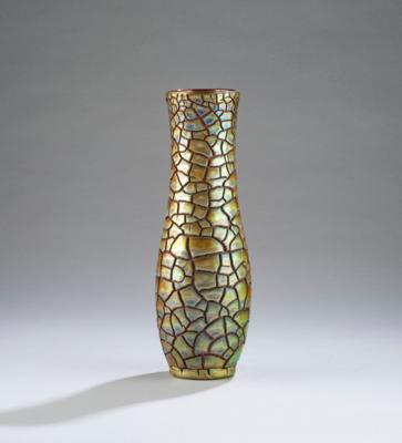 Vase mit craquelierter Wandung, Firma Zsolnay, Pécs, Entwurf: um 1950/60 - Kleinode des Jugendstils & Angewandte Kunst des 21. Jahrhunderts