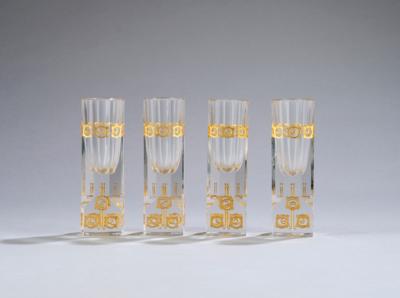 Four liqueur glasses in the style of Otto Wagner, J. & L. Lobmeyr, Vienna - Jugendstil e arte applicata del XX secolo