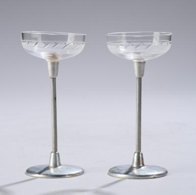 Two liqueur glasses: “Internationale Jagdausstellung Wien 1910, August Filzamer Wien X.” - Jugendstil e arte applicata del XX secolo