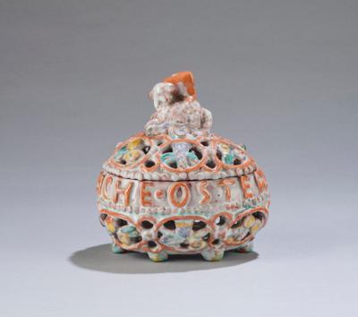 An egg-shaped lidded box "Fröhliche Ostern 1916", - Jugendstil and 20th Century Arts and Crafts