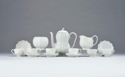 Josef Hoffmann, a 14-piece mocha service in melon shape, designed in 1929, executed by Vienna Porcelain Factory Augarten, as of 1934 - Jugendstil and 20th Century Arts and Crafts