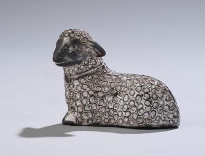 A recumbent lamb, probably designed by Gudrun Baudisch-Wittke (1907-1982), executed by Hallstatt Keramik - Jugendstil and 20th Century Arts and Crafts