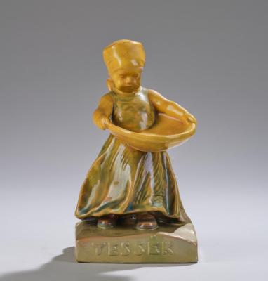 A girl with a bowl, "Tessék", model number 7724, model 1904-06, Zsolnay, Pécs - Jugendstil and 20th Century Arts and Crafts