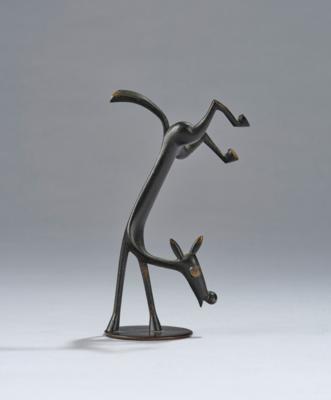 A horse standing on forelegs (extinguisher), model number 9397, first executed in 1953, Werkstätte Hagenauer, Vienna - Jugendstil e arte applicata del XX secolo