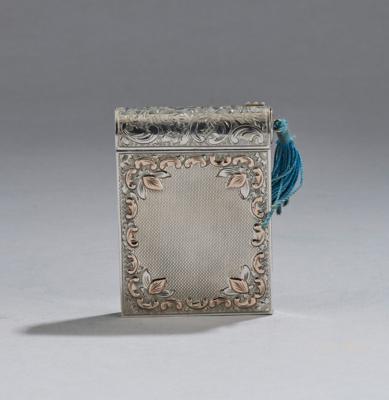 Puderdose aus Silber mit integriertem Spiegel und Lippenstift, Wien, ab Mai 1922 - Kleinode des Jugendstils & Angewandte Kunst des 20. Jahrhunderts