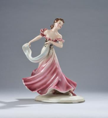 Stephan Dakon (1904-1992), a ballerina, model number 2191, Keramos, Vienna, as of c. 1950 - Secese a umění 20. století