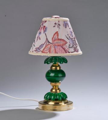 A table lamp with elements of so-called jade glass, form design c. 1935, later execution - Secese a umění 20. století