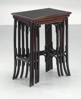 Four nesting tables, model number 10, designed before 1904, executed by Gebrüder Thonet, Vienna - Jugendstil and 20th Century Arts and Crafts