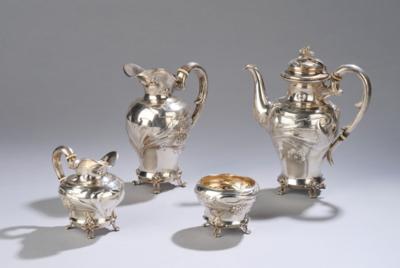 A four-part silver service with floral motifs, Eduard Friedmann, Vienna, by May 1922 - Jugendstil and 20th Century Arts and Crafts