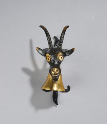 A wall bell with a decorative element in the form of a goat’s head, in the style of Walter Bosse, designed in around 1950 - Secese a umění 20. století