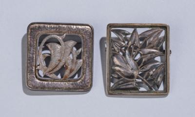 Two silver brooches with different foliate decorations, Vienna, as of May 1922 - Secese a umění 20. století