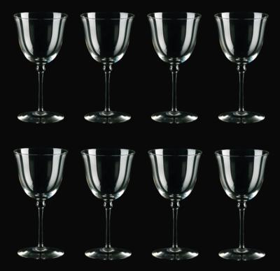 Eight wine glasses, attributed to Josef Hoffmann, J. & L. Lobmeyr, Vienna - Jugendstil and 20th Century Arts and Crafts