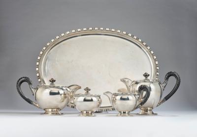 A five-piece silver-plated coffee and tea service, Angeletti, Rome, c. 1930/40 - Secese a umění 20. století