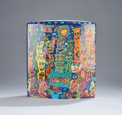 A large vase 'Millenium Gallery - Be here now', designed by James Rizzi, executed by Rosenthal, Germany, limited edition, no. 416/499 - Jugendstil e arte applicata del XX secolo