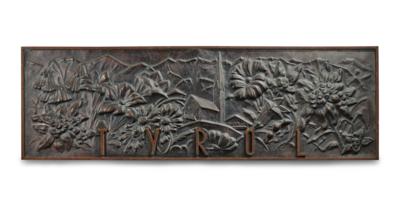 A large bas-relief copper plate with inscription: "Tyrol" - Secese a umění 20. století