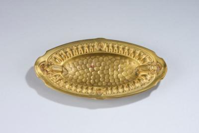 Jules Cayette, an oval bowl with two scarabs and papyrus flowers, Nancy, c. 1920 - Jugendstil and 20th Century Arts and Crafts