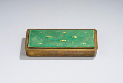 Karl Schibensky, a rectangular lidded box with green enamel and gilt fish and stars, Germany, c. 1950/60 - Jugendstil e arte applicata del XX secolo