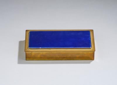 Karl Schibensky, a rectangular brass box with blue enamel cover, Germany, c. 1950/60 - Jugendstil e arte applicata del XX secolo