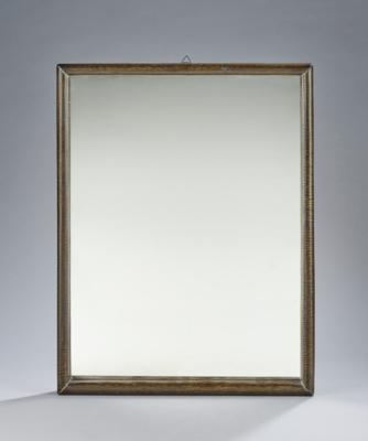 A rectangular wall mirror with a patinated brass frame with hammered decoration, c. 1930 - Jugendstil e arte applicata del XX secolo