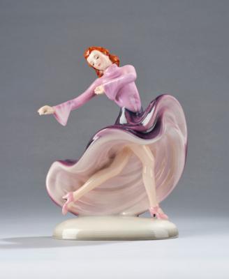 Stephan Dakon (1904-1992), a female dancer, model number 2119, executed by Keramos, Vienna, as of c. 1950 - Jugendstil and 20th Century Arts and Crafts