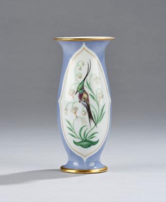A vase with depiction of a bird and floral motifs, Wiener Manufaktur Augarten, before WWII - Secese a umění 20. století