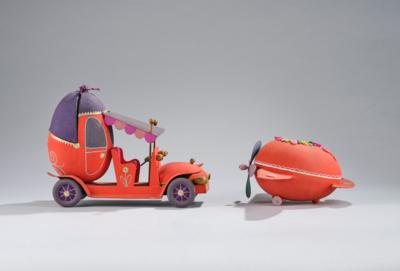 Two objects from the company Altmann & Kühne, Vienna: an automobile and an airplane with Easter eggs - Jugendstil and 20th Century Arts and Crafts