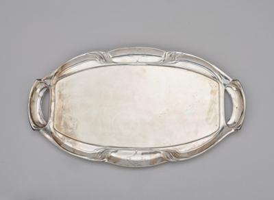 A presentation platter with curved bands made of sterling silver, Orivit, Cologne, c. 1900 - Secese a umění 20. století