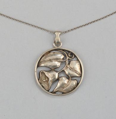 A silver pendant with bellflower decor, Vienna, by May 1922 - Jugendstil and 20th Century Arts and Crafts