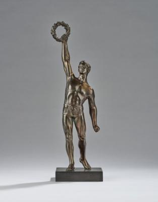 Bronzefigur: "Sieger", um 1920/30 - Kleinode des Jugendstils & Angewandte Kunst des 20. Jahrhunderts