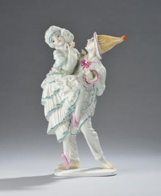 Constantin Holzer-Defanti, Harlequin and Columbine, model number 81, designed in around 1920, executed by Porcelain Manufactory Philipp Rosenthal & Co., 1919-25 - Secese a umění 20. století