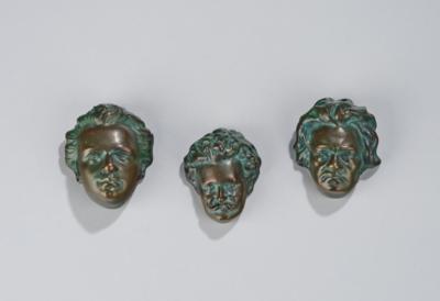 Three bronze bas-reliefs: Johann Strauss, Robert Schuhmann and Ludwig van Beethoven, c. 1920 - Jugendstil and 20th Century Arts and Crafts