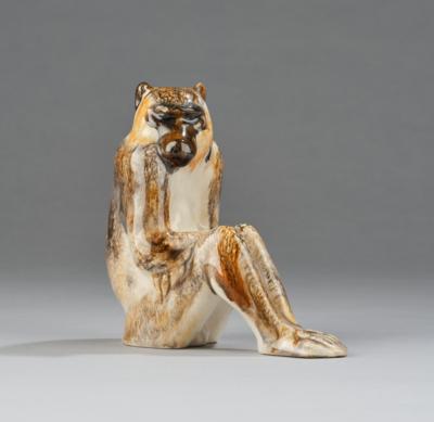 Eduard Klablena (Austria, 1881-1933), a small chacma baboon, model number 544, Keramos, Vienna, c. 1950 - Jugendstil and 20th Century Arts and Crafts