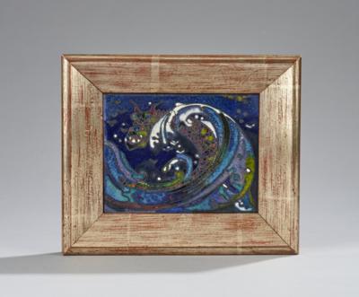 An enamel painting with depiction of a wave, Erich Hamann (?), c. 1953 - Jugendstil and 20th Century Arts and Crafts