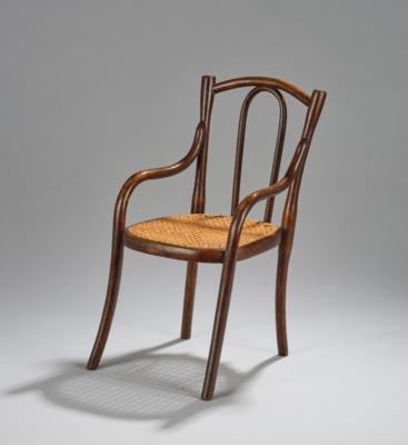 An armchair for dolls, model number 2/12912, cf 1873 catalogue (World’s Fair) and 1904 catalogue, executed by Gebrüder Thonet, Vienna - Jugendstil and 20th Century Arts and Crafts