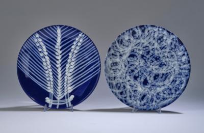 Gudrun Baudisch (-Wittke), two large wall plates, Keramik Hallstatt - Secese a umění 20. století